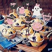 Vista 99 de Rsstarxi Paquete de 36 adornos para cupcakes de Halloween, bruja, fantasma, magdalenas, murciélagos, arañas, gatos, decoración de pasteles