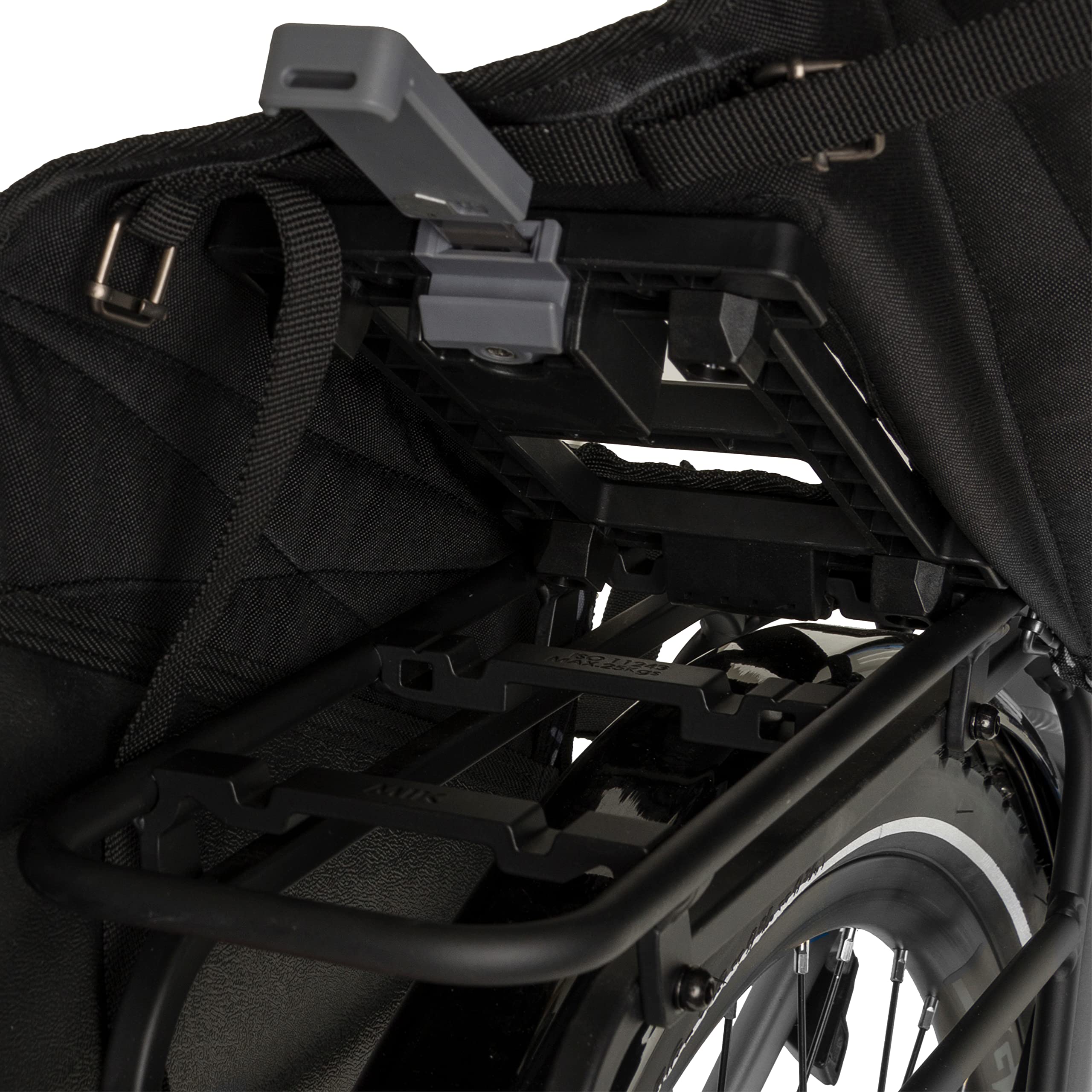 FastRider Hybrid Doppelte Fahrradtasche für Gepäckträger, 26L Seitentasche Fahrrad, Gepäckträgertasche Wasserabweisend, Reflektierend, Einfache Montage, Recyceltes Polyester - Schwarz