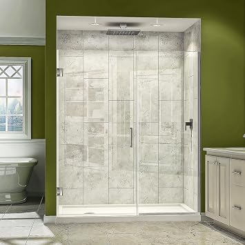 DreamLine Unidoor Plus 46-46 1/2 in. W x 72 in. H Frameless Hinged Shower Door in Chrome, SHDR-244607210-01