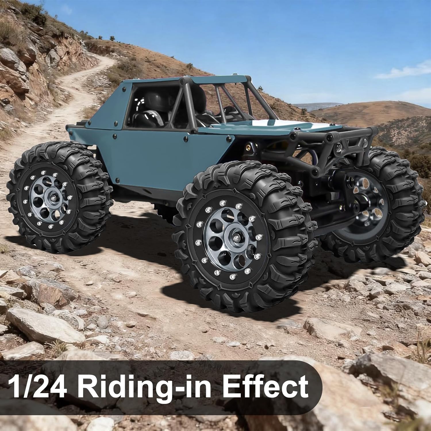 LRFHL 1.3" Beadlock Wheel Tires Aluminum 1.3 Beadlock Wheels and Tires Upgraded 1.45-inch Wheel for 1/24 SCX24 1/18 TRX4M RC Crawler Car Upgrade (4PCS)