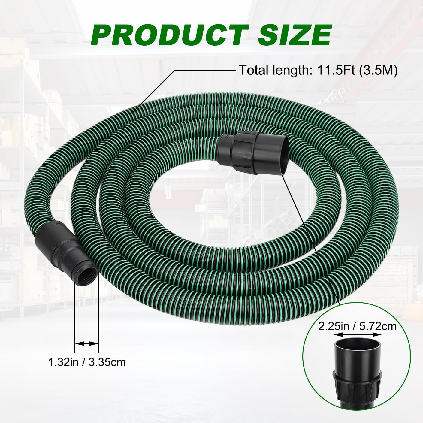 3.5M (11.5FT) Dust Extractor Hose for Festool Vacuum Suction Hose D27/32x3,5m, Compatible with Festool CT 26/36/48 CT 15/25 CT MINI and CT MIDI from 2019 onwards, Heavy-Duty Flexible