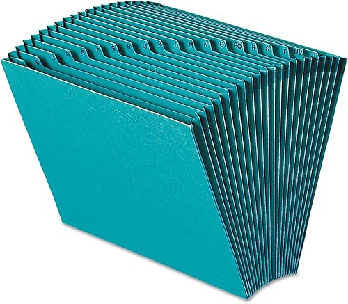 Smead Archivo expandible de color, alfabético (A-Z), 21 bolsillos, tamaño carta, verde azulado (70717)