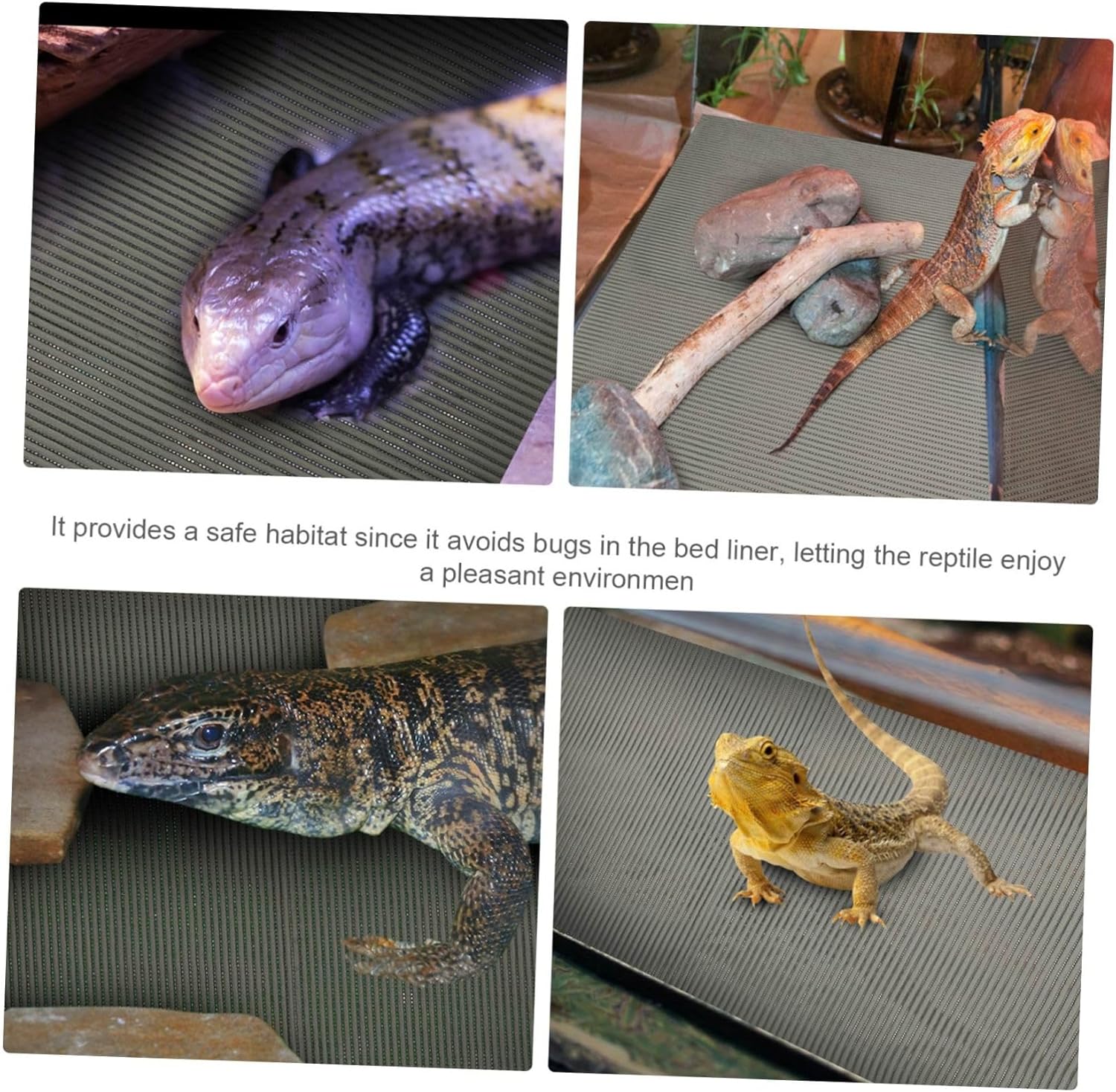 Kisangel Waterproof Reptile Carpet Liner 3-in-1 Moisture Retaining Bedding for Tortoises Snakes and Lizards Sturdy Polyester Terrarium Mat for Reptile Tanks and Habitats