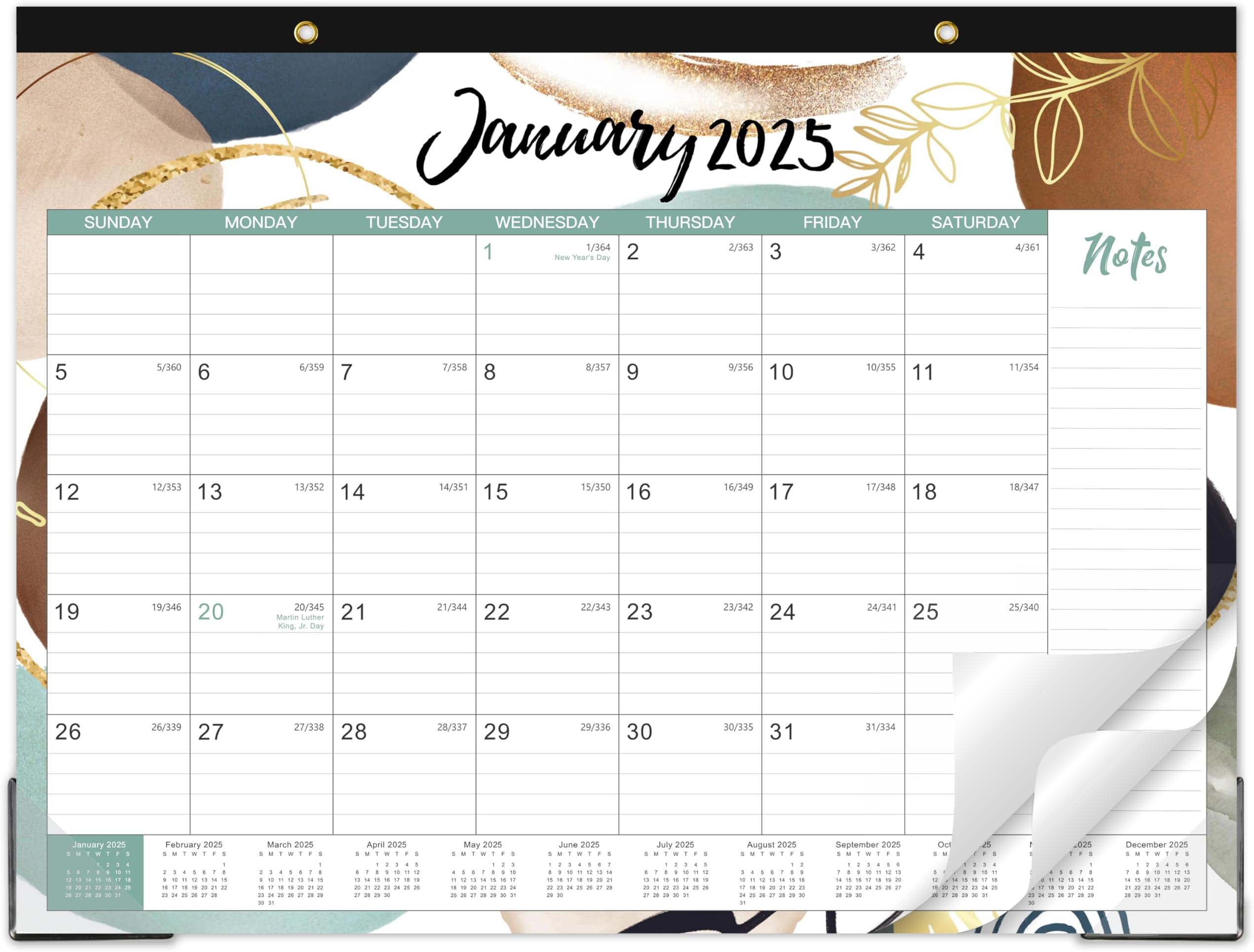 Youthamazing 2025 Desk Calendar - Jan 2025 - Dec 2025, 12 Months Large Monthly Desk Calendar, 22"" x 17"", Desk Pad, Large Ruled Blocks, To-do List & Notes, Great Desk/Wall Calendar Organizer