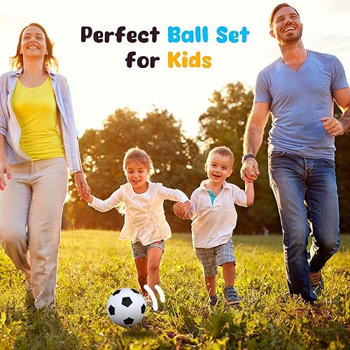 Miniatura 4 de Shindel Paquete de 3 pelotas deportivas, pelota de fútbol de 5 pulgadas, baloncesto y balones de fútbol americano de 7 pulgadas para niños