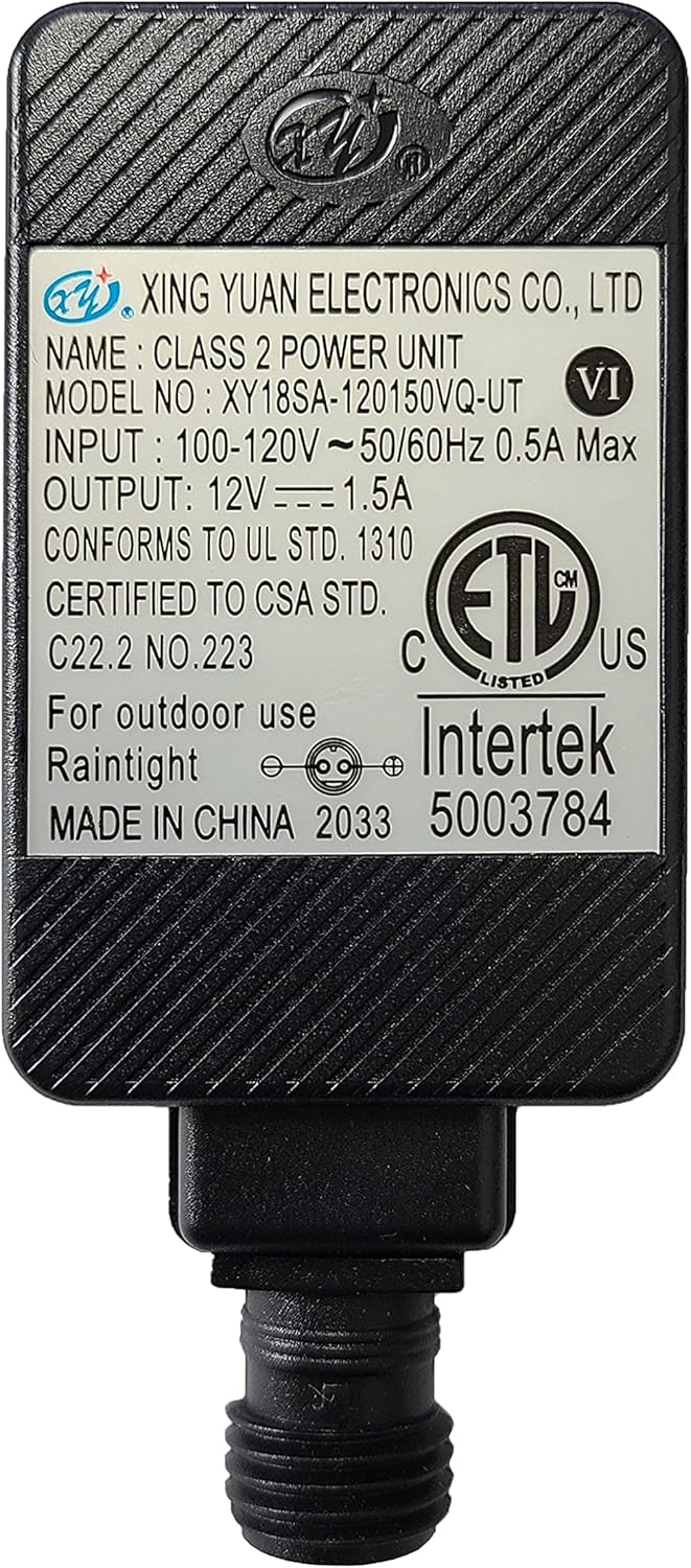 Replacement 12Vdc 1.5A Inflatable Adapter ETL Listed 1500mA Power Supply Transformer for Yard Holiday Blow Ups Christmas LED Garden Decorations Halloween Lawn Inflatables 1.50Amp Taiju-Compatible