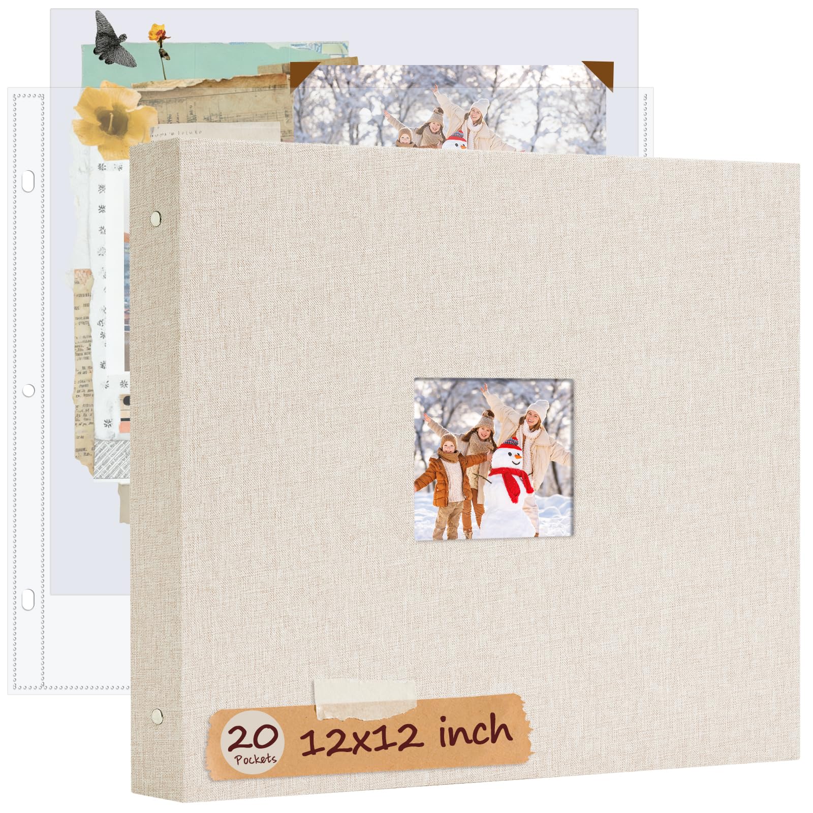 Album fotografico grande 30,5 x 30,5 cm, 30,5 x 30,5 cm, colore beige