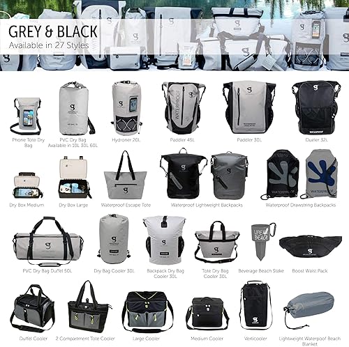 Miniatura 4 de geckobrands Mochila impermeable de 30 l, Gris Negro, 30 L, Mochila impermeable 30l