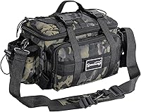 Sougayilang Fishing Tackle Bag - Waterproof 600D Storage for 3x 3600 & 1x 3500 Tackle Boxes, Padded Strap, Green - Saltwater Freshwater Gear