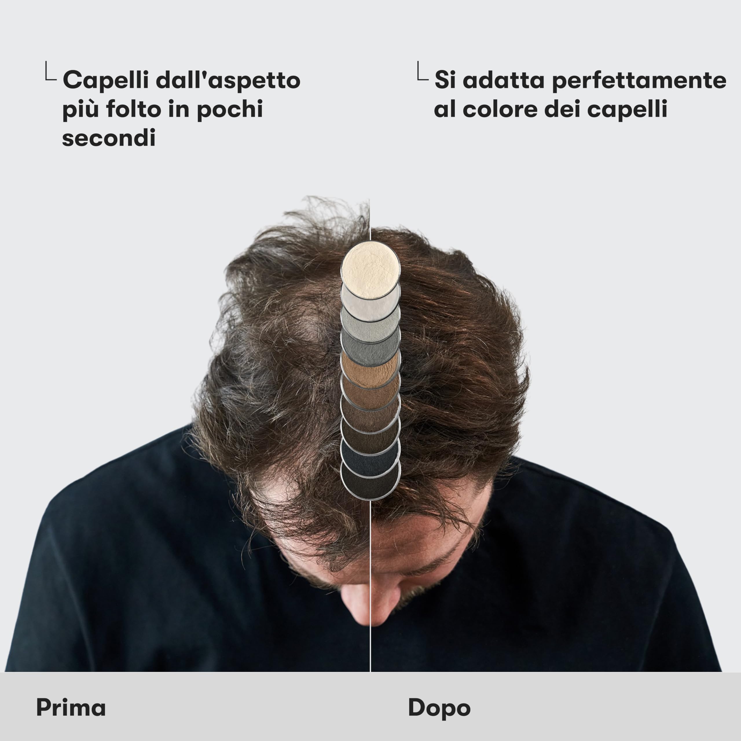 O.C. HAIRCARE Capelli sparsi per ispessimento dei capelli, per zone calve nella parte superiore e posteriore, consigliati dai saloni, 11 colori, resistenti (marrone scuro)