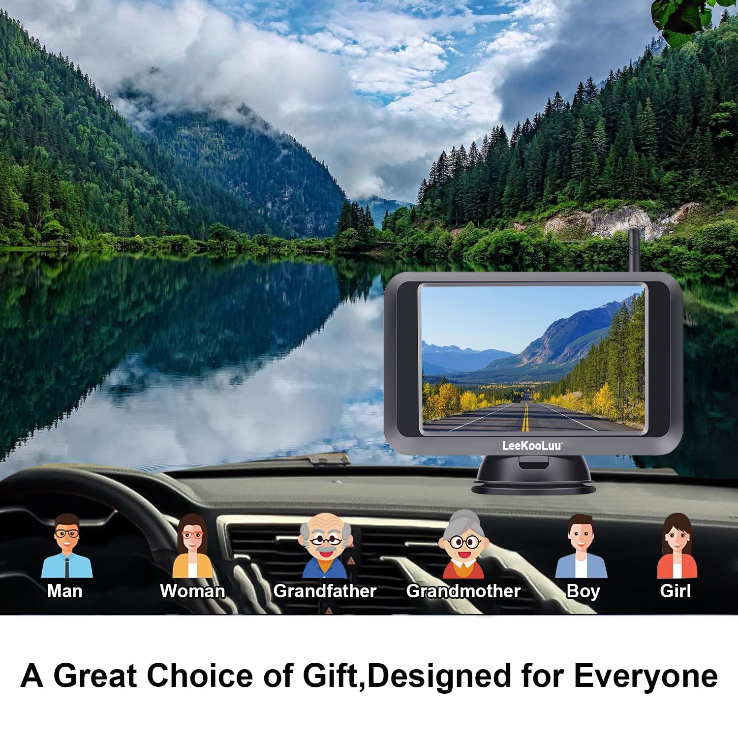 Wireless Backup Camera for Trucks with 5'' Monitor Full HD 1080P