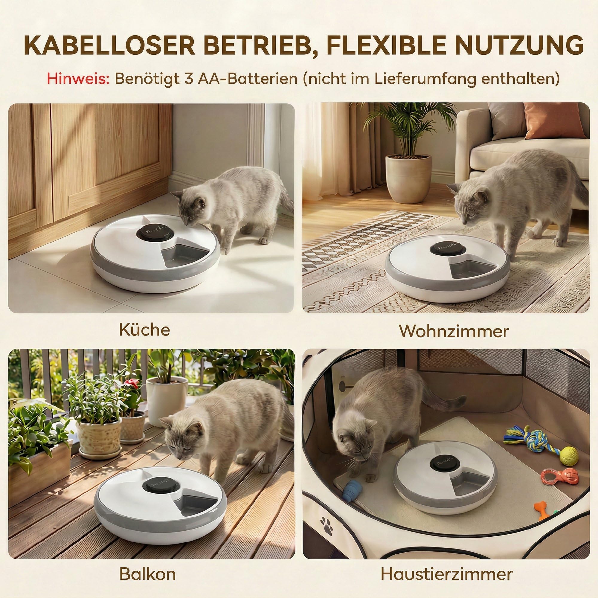 PawHut Futterautomat Kabellos Programmierbarer Timer für Katzen und Hunde