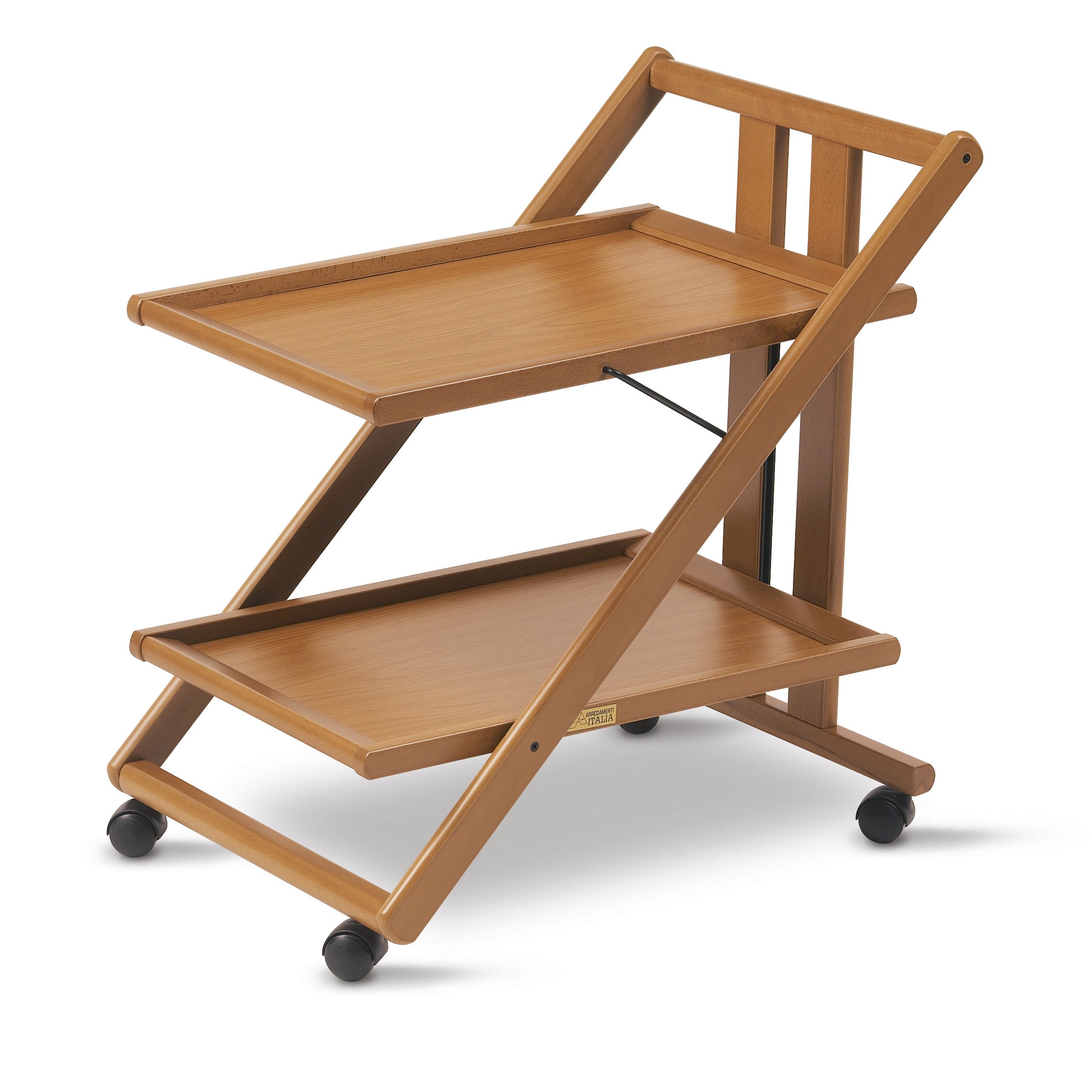 ARREDAMENTIITALIA Arredamenti Italia Camarera para Bebidas GIMMY, Madera - Plegable - 2 bandejas - Elegante - Color: Madera de Cerezo Ar-It il Cuore del Legno
