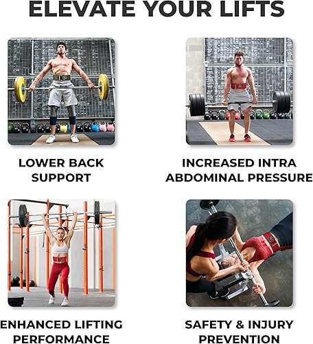 Miniatura 8 de Cinturón de levantamiento de pesas de bloqueo rápido, cinturón de elevación ajustable para levantamiento de pesas, sentadillas, peso muerto y