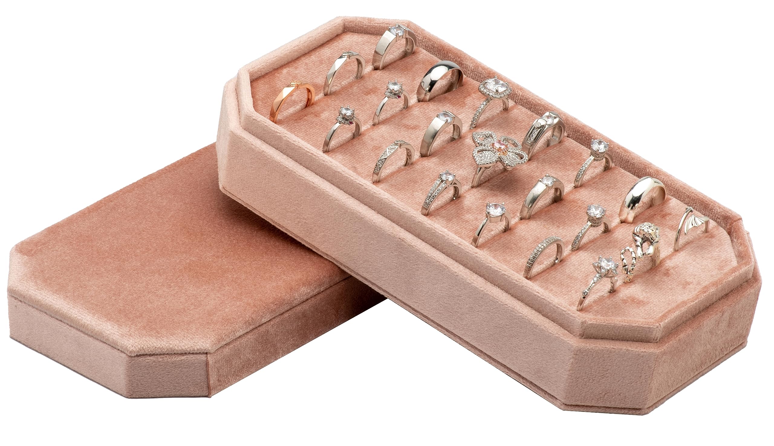 Small Jewelry Box For Women Girls, PU Leather Travel Jewelry Organizer Case, Portable Jewellery Storage Holder Display For Ring Earrings Necklace Bracelet Bangle Watch Men Kids Gift, Pink - View #8