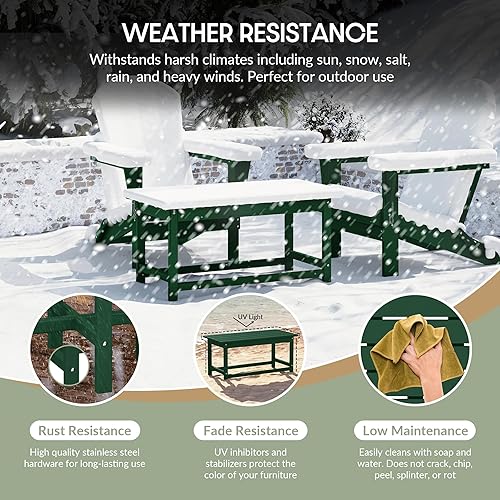 Vista 48 de WestinTrends Malibu - Mesa de centro para exteriores, 35 x 17.5 pulgadas, para todo tipo de clima, de madera de polietileno, para patio, jardín