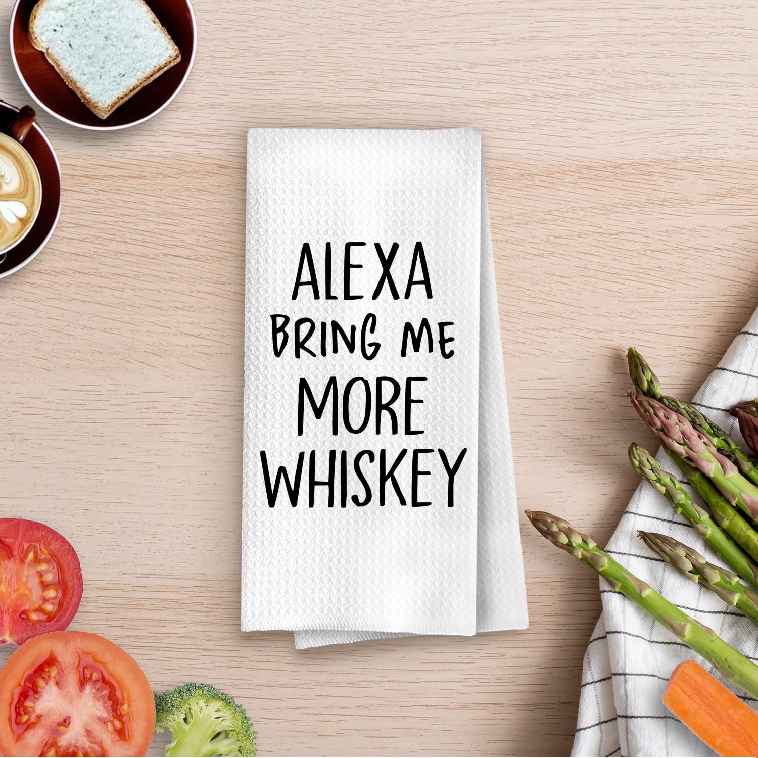 Whiskey Gifts Kitchen Towels - Funny Bartender Gifts Waffle Decorative Dish Towels, Whiskey Gift Hand Towel, Alcohol Gift Tea Towel for Bar Cart Decor, 16×24 Inches