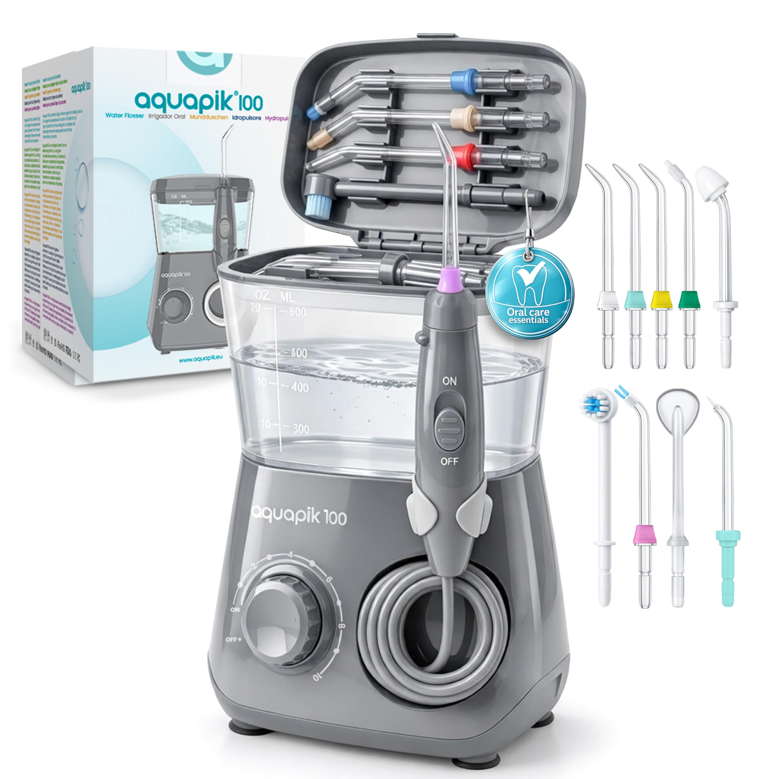 Boston Tech Aquapik, hydropulseur, 8 embouts, 10 niveaux de pression