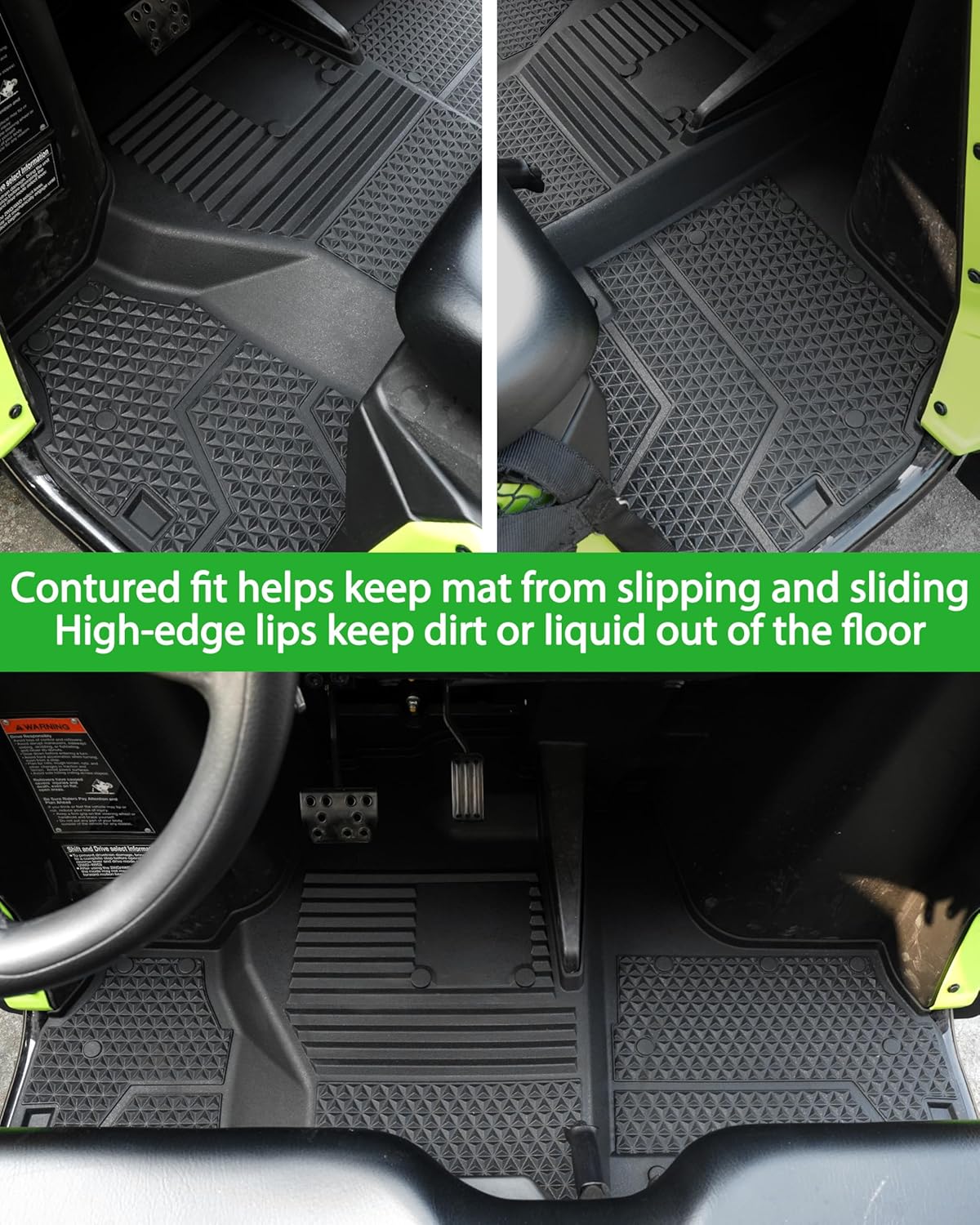 SAUTVS TPE Front Floor Mat for Honda Pioneer 520 2021-2025, Pioneer 500 2015-2023, Rubber Front Row Floor Liners Slush Mat Accessories, Replace #0SP63-HL5-101, All Weather Protection - Image 3