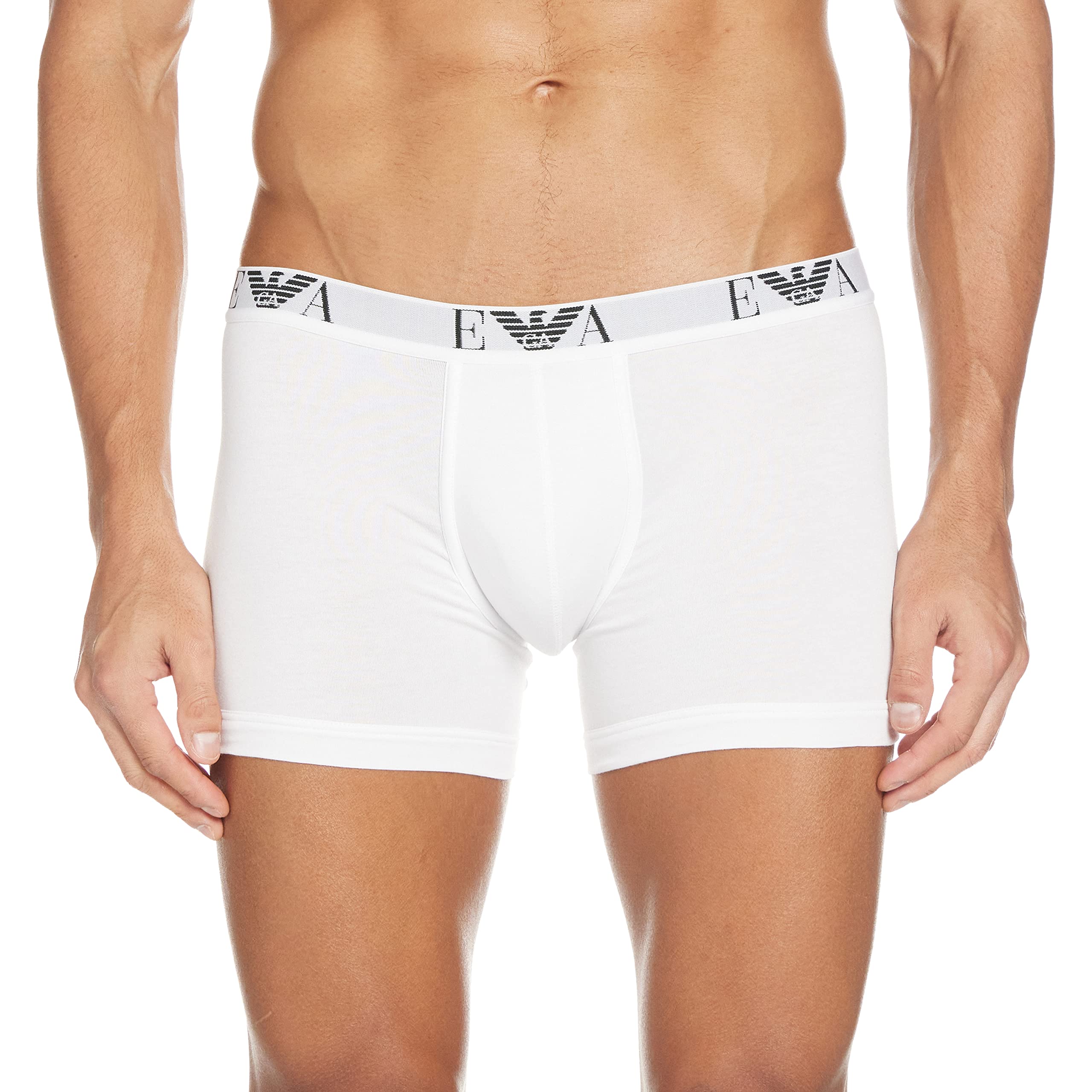 Emporio Armani 2-Pack Eagle Logo Boxer Briefs, White Size: X-Large