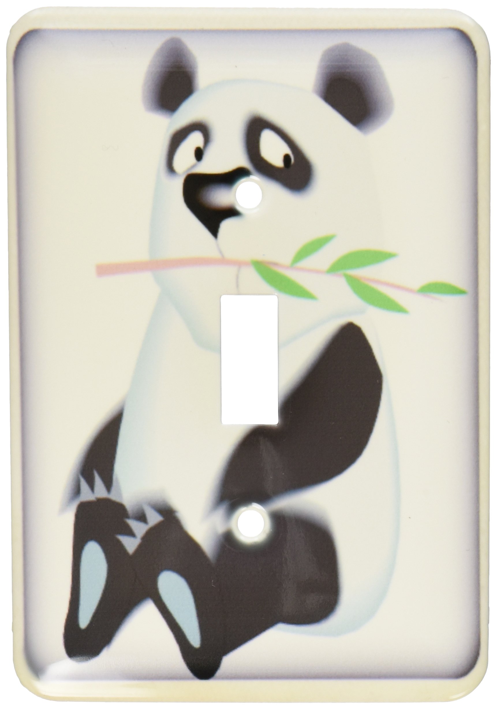 Interrupteur a bascule unique panda plaque murale coloree 3dRose