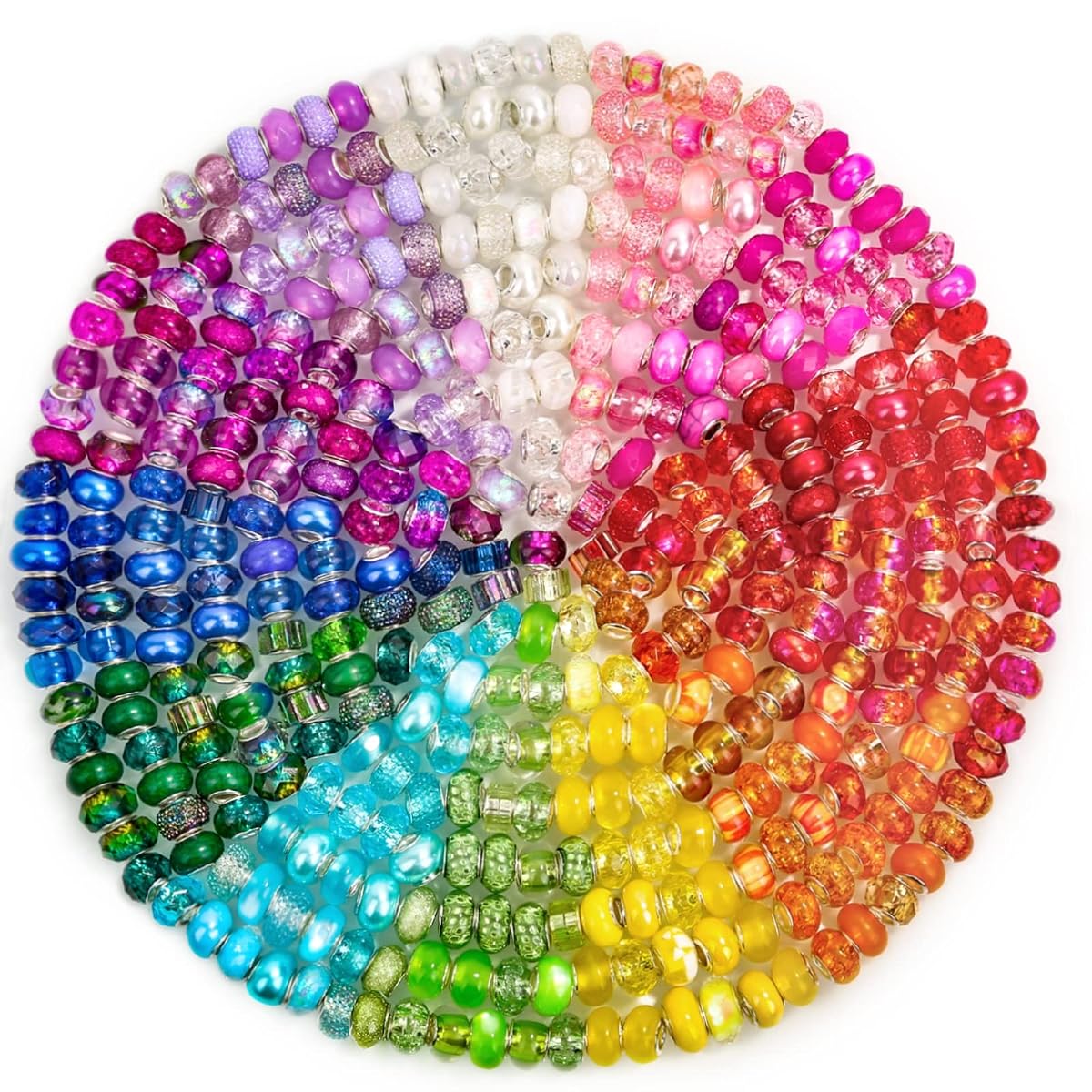 Cludoo 223 Assorted Color Large Round Glass Beads for Jewelry Making