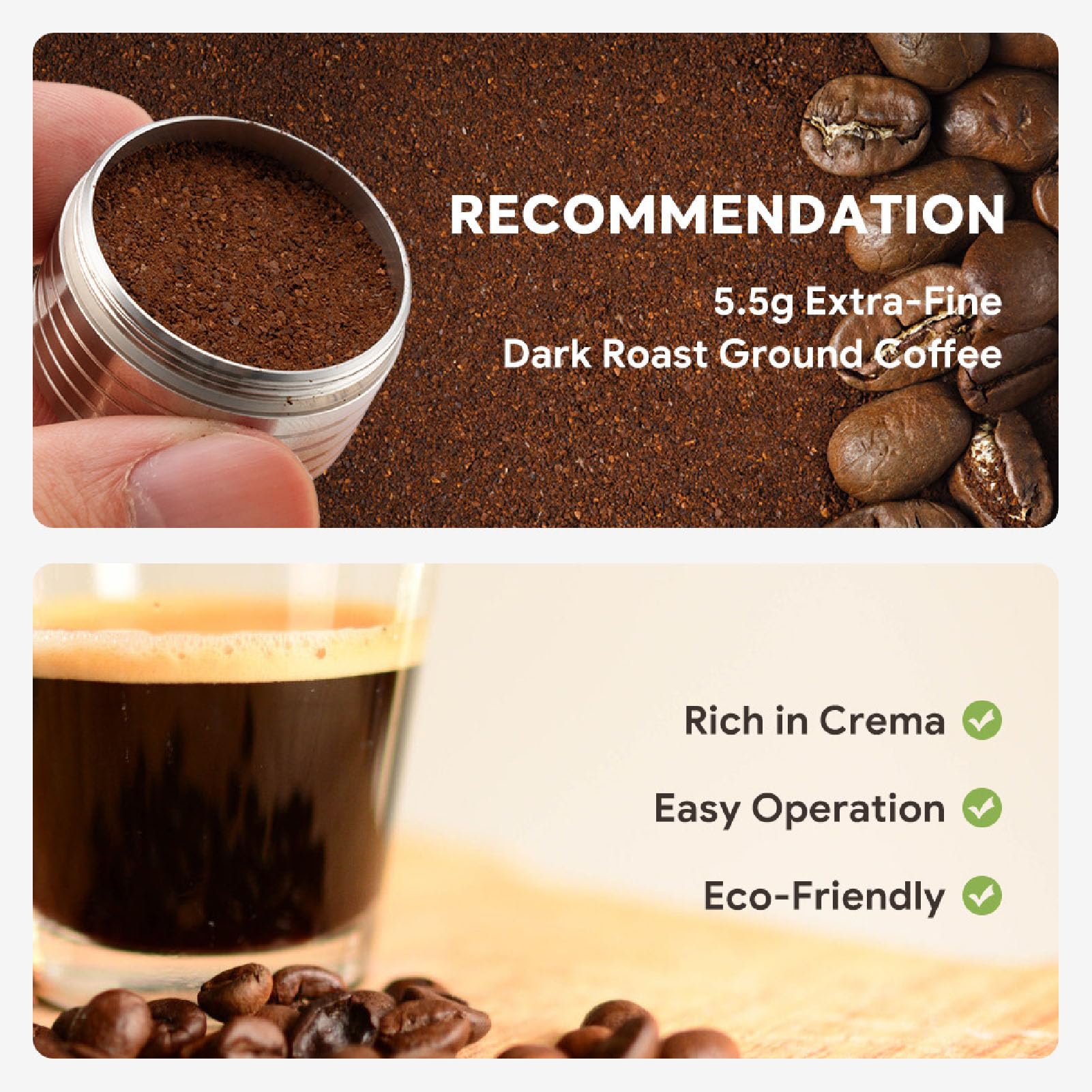 Cápsula de café Reutilizable de Acero Inoxidable, Cápsulas Recargables Ecológicas para café Personalizado, Limpieza Cómoda con Buen Gusto