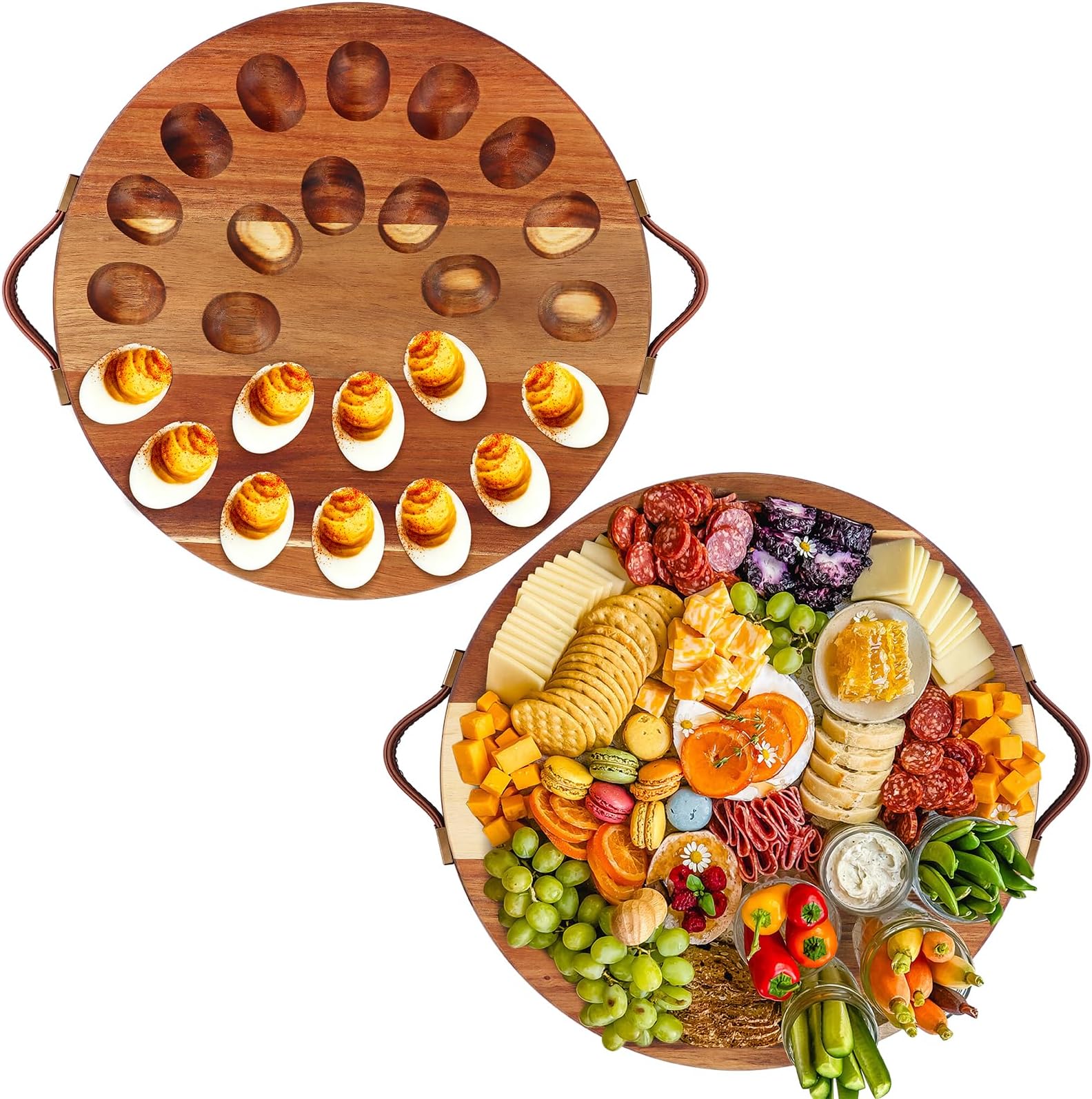 Amazon.com: Deviled Egg Platter: 25 Holes Round Reversible Deviled Egg ...