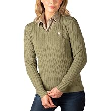 Rydale Ladies V Neck Cable Knit Jumper Womens Chunky Knitted Jumper Pullover Sweater