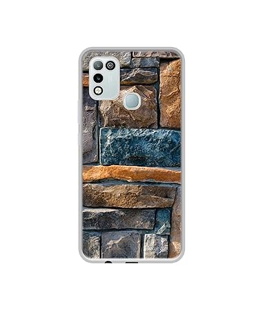 Casotec Decorative Stone Cladding Design Printed Silicon Soft TPU Back Case Cover for Infinix Hot 10 Play