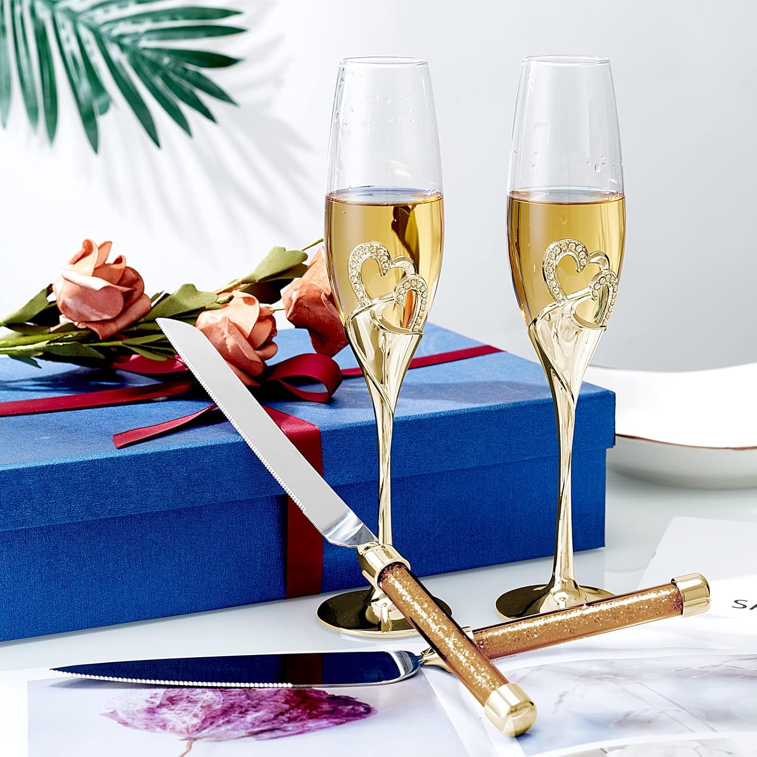 Buy SUJUDE Wedding Cake Cutter Knife and Server Set 4 Piece Yellow