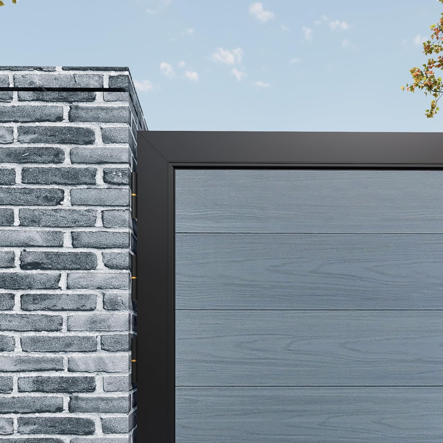 Wood Plastic Composite Privacy Fence Gate, 5ft H X 6ft W Double Gate | Gray Outdoor Gate For Backyard, Garden, Patio