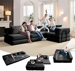 6-in-1 Convertible Sleeper Sofa Bed, 118