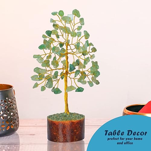 Miniatura 4 de YATHABI Árbol de chakra de jade verde, piedra preciosa natural de cristal curativo Feng Shui, árboles bonsái para decoración del hogar, prosperidad,