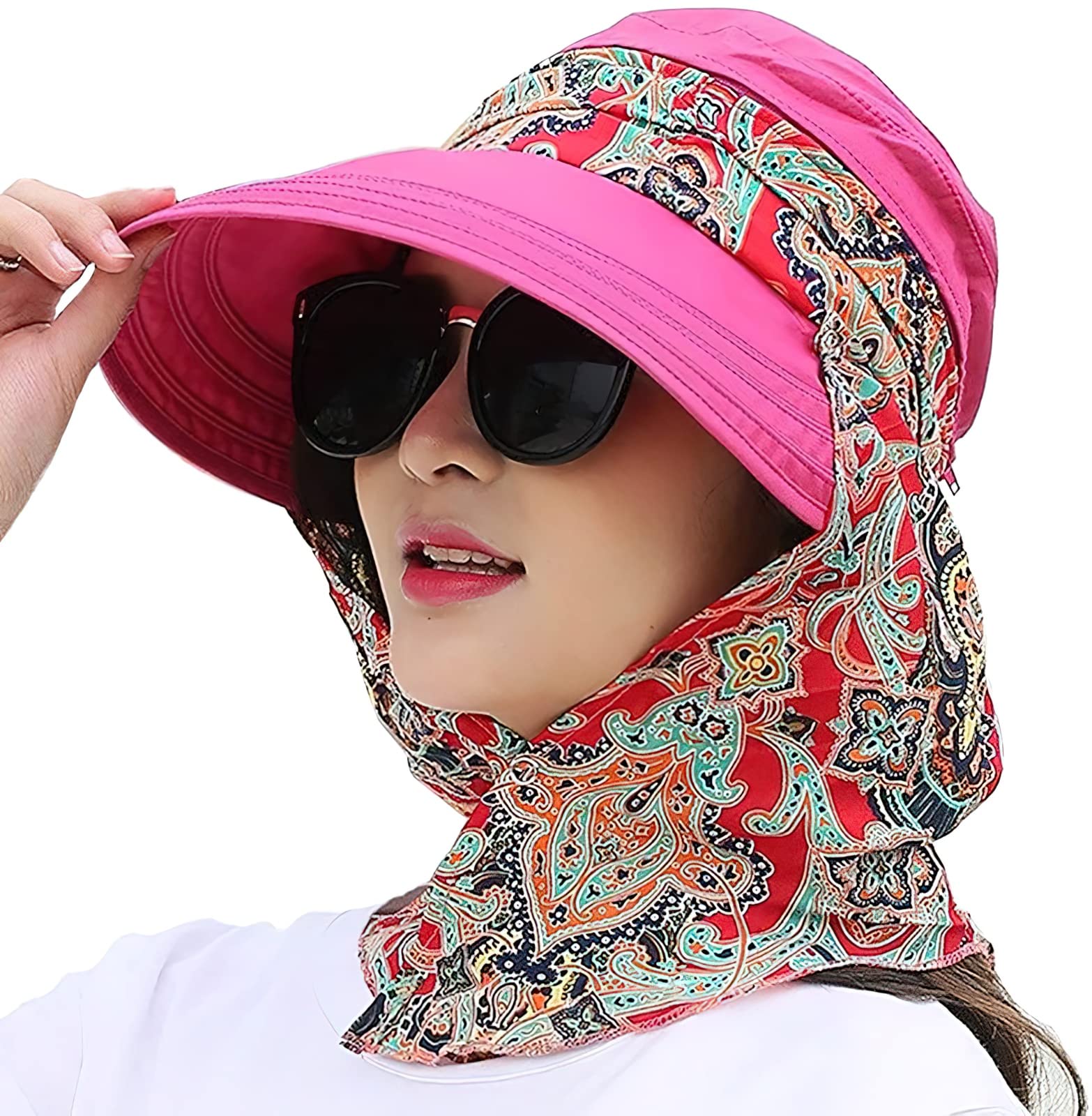 LassZone Womens Roll Up Packable Wide Brim Sun Protection Hat Summer Hiking Garden Fishing UPF 50+ Sun Beach Cap