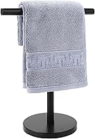 Zitalupy T-Shape Stainless Steel Hand Towel Holder Stand, Matte Black Freestanding Rack with Weighted Base for Bathroom Kitchen Countertop