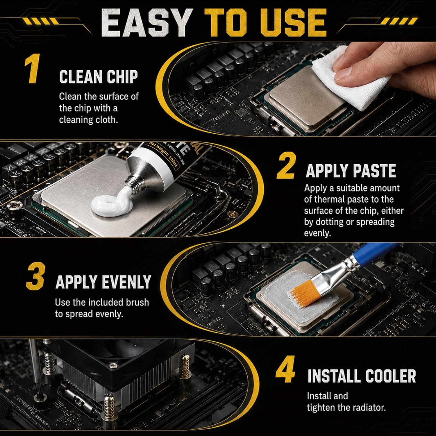 2×100ml WhiteThermal Paste, Efficient Heat Conduction and Dissipation
