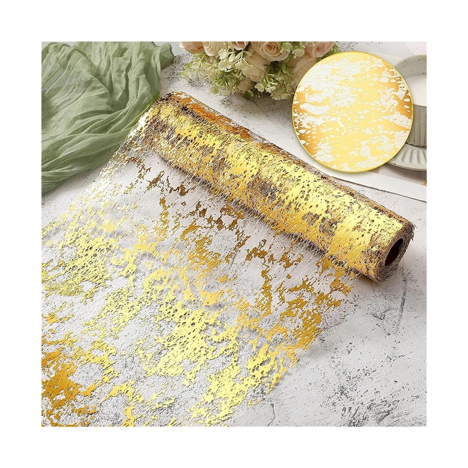 Camino de mesa de gasa brillante para decorar banquetes y bodas