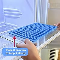 Vista 5 de Anaeat Molde cuadrado de silicona para dulces de 126 cavidades, paquete de 2 mini moldes de silicona antiadherente para caramelos caseros, gelatina