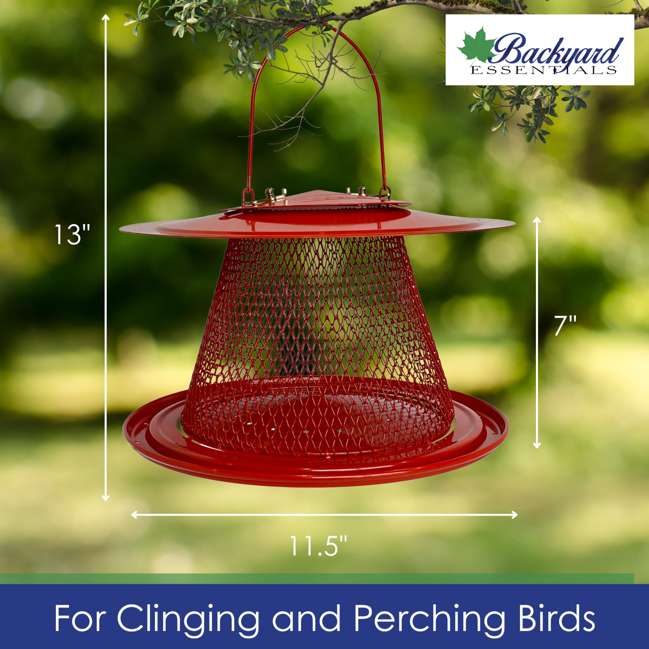 Comedero plegable de malla metálica para pájaros, comedero de pájaros cardenal rojo con capacidad para 12 tazas de semillas de girasol