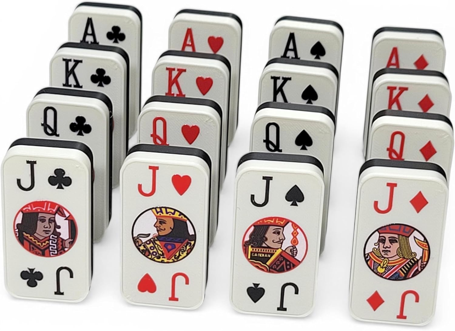 Poker Dominoes - Cardian Brand Domino Playing Cards - Standard 52 Poker Card Faces w/2 Jokers, Two-Tone Back - Made in USA (Black)