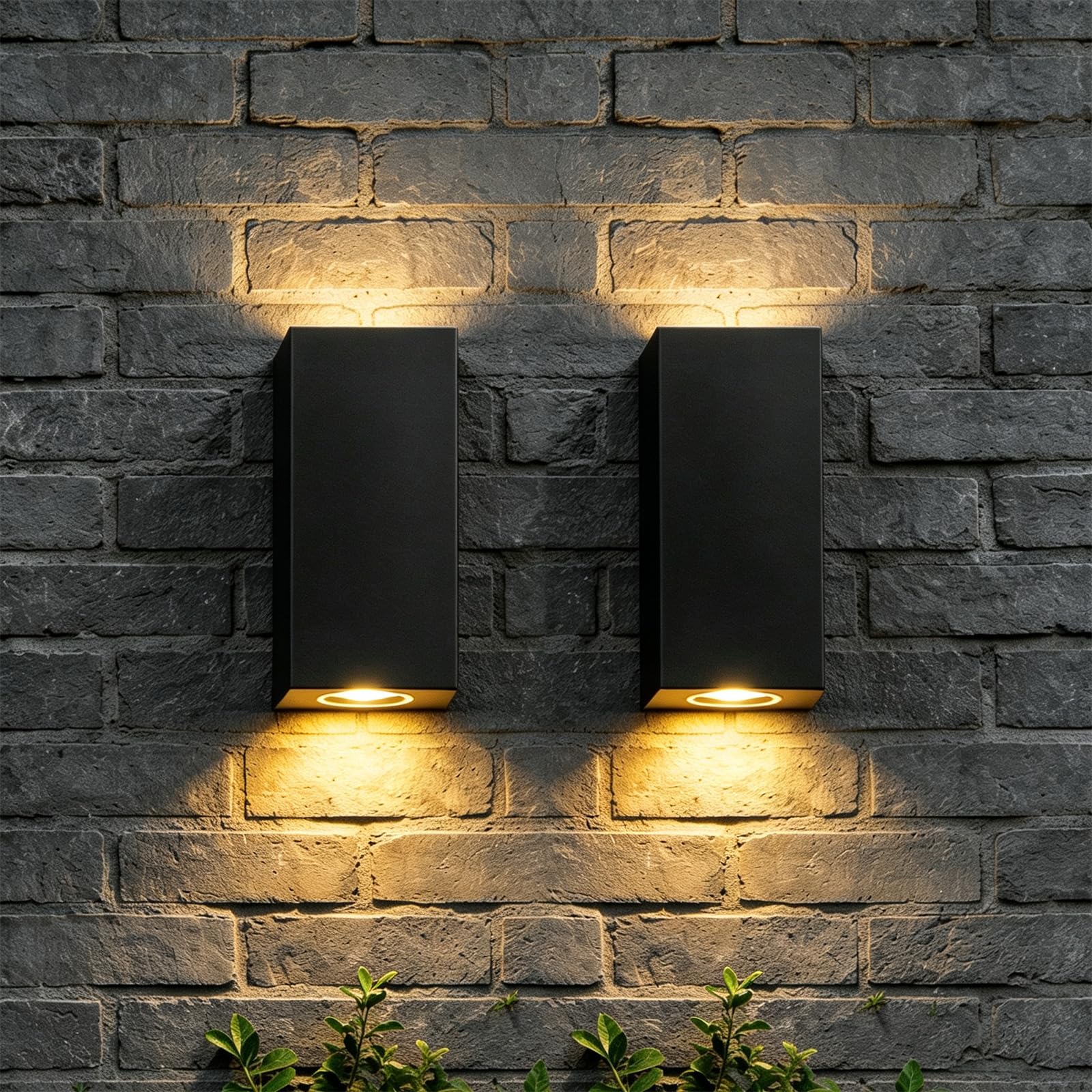 Maxled, Light is Led! 2 Pcs Indoor Outdoor Wall Lights Up Down Lighting IP54 Outside Lights GU10 Aluminium Wall Sconce for Interior/Exterior Hallway Garden Corridor Porch Patio Bulb Excluded Black