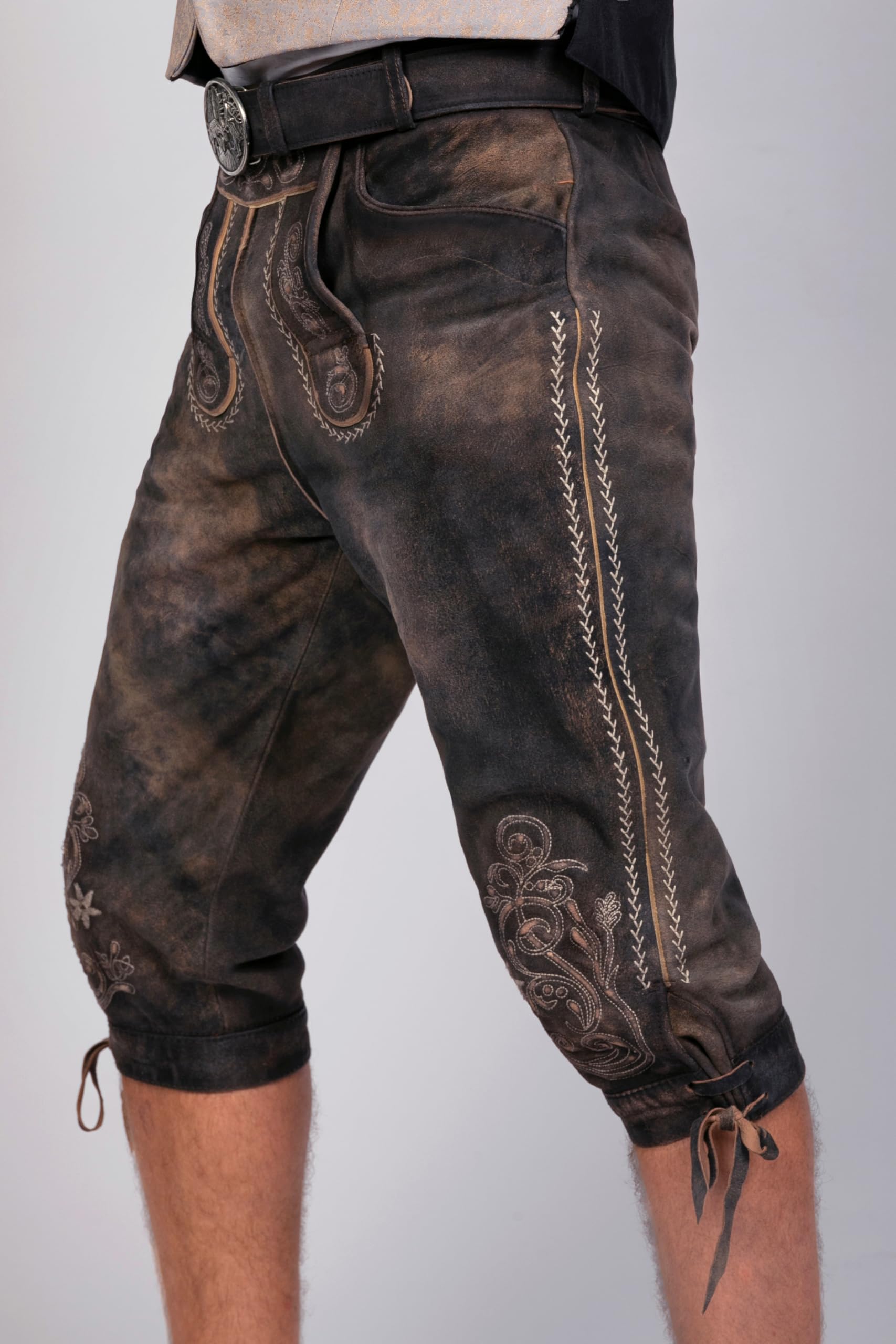 Edelnice Trachtenmode hochwertige Kniebund Trachtenlederhose aus Ziegenleder Alex Gr. 44-64