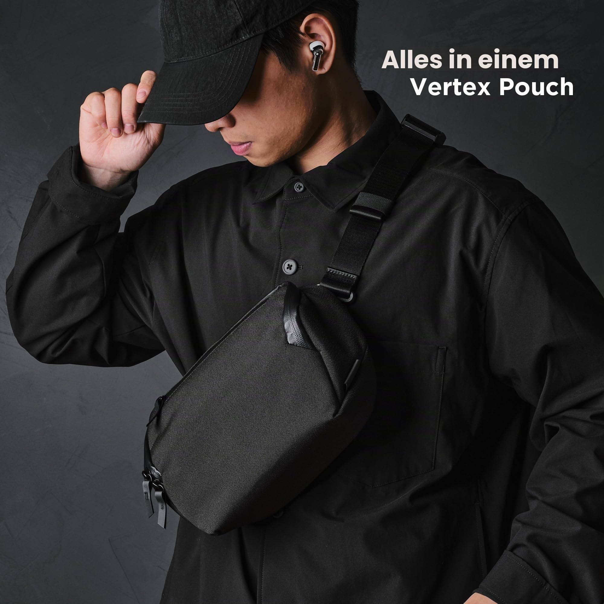 ALPAKA Vertex Pouch – Sling Bag Herren mit Magnetverschluss | Abnehmbarer Riemen, ergonomischer Griff, wetterfester Stoff, für Elektronik & Zubehör