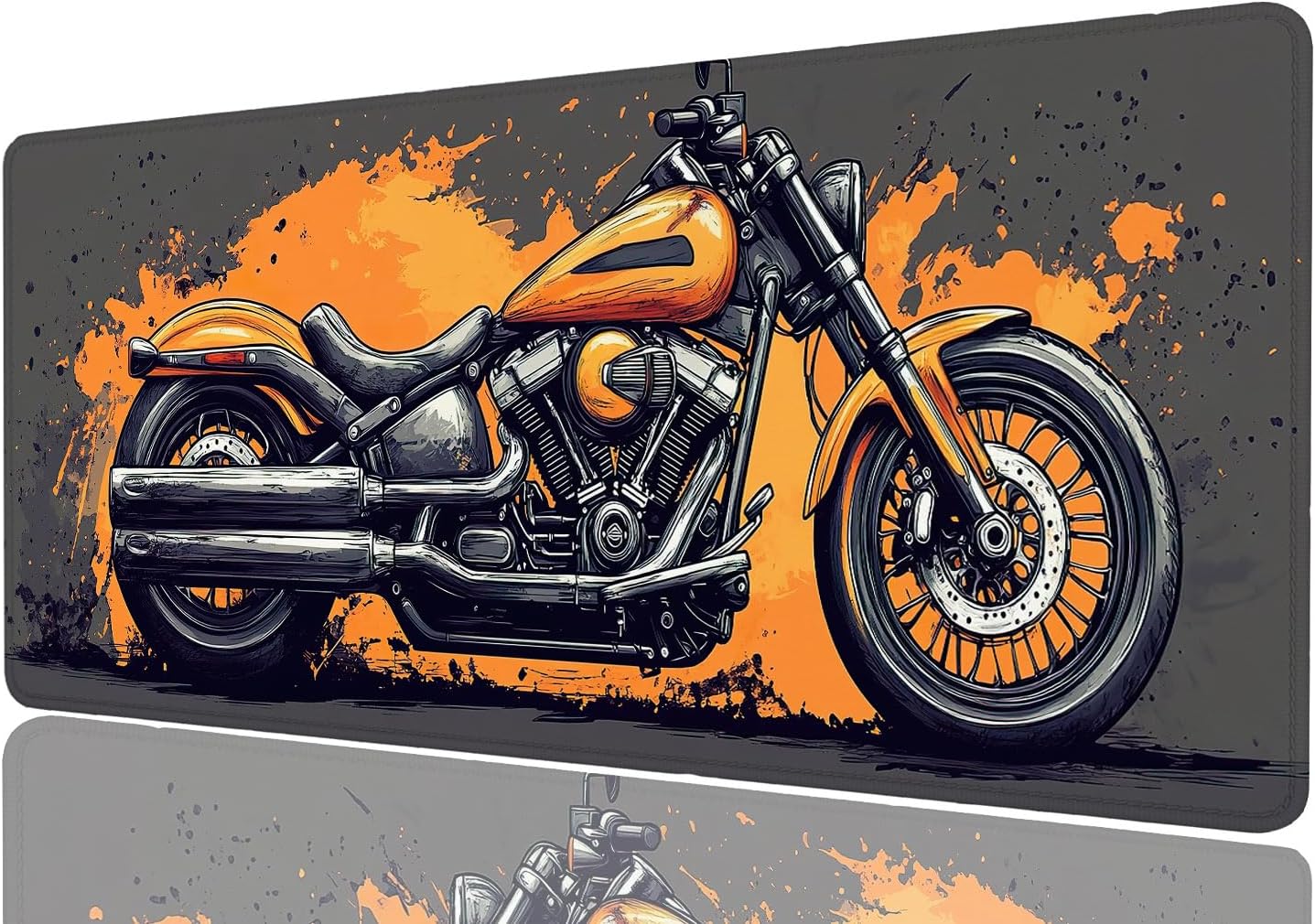 Motorcycle Mouse Pad Large Vintage Comic Ink Mousepad XL Large Gaming Mouse Pad Laptop Keyboard Mat Desk Pad Great for Work-from-Home or Office Use 31.5x11.8 Inch