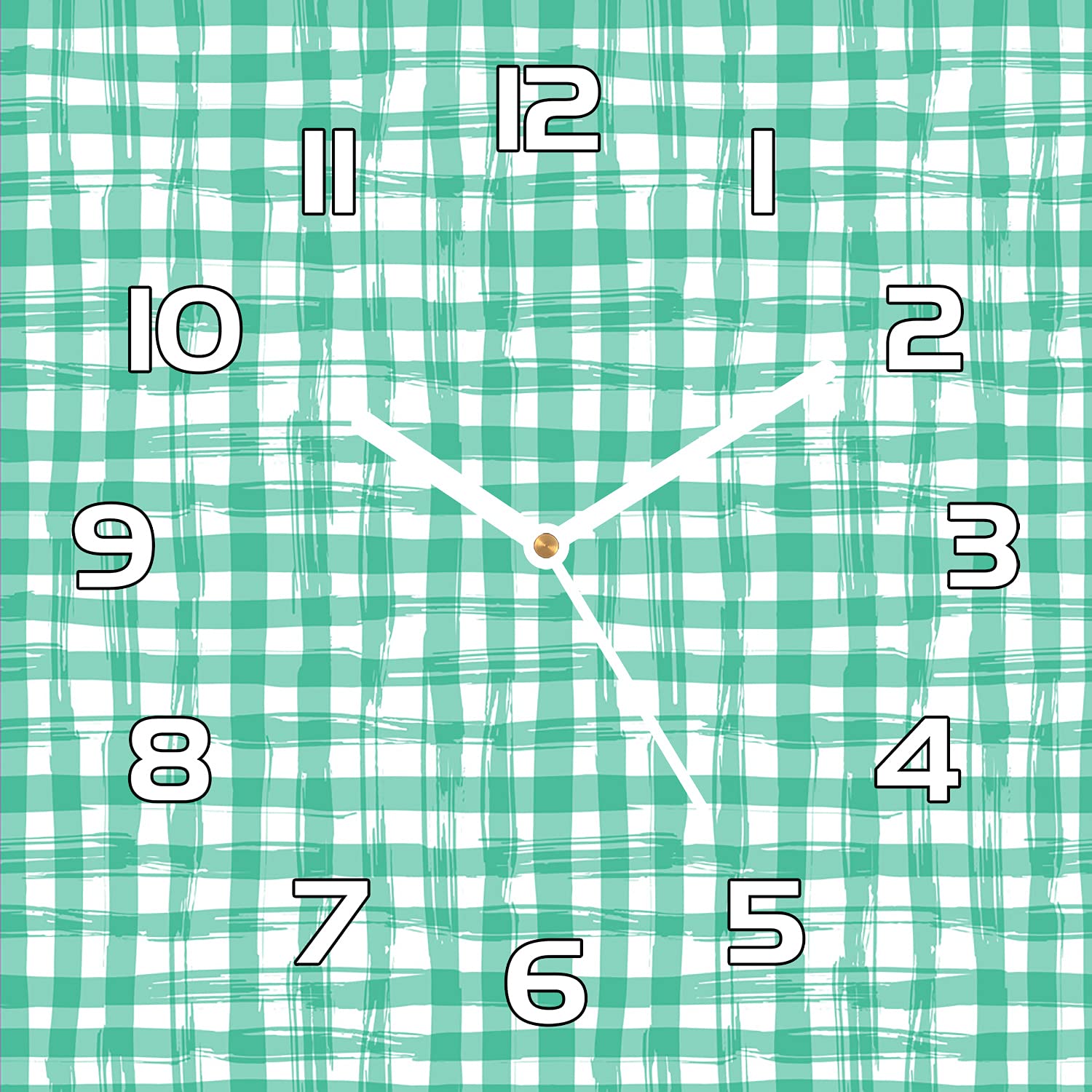 Horloge en verre de sécurité 30x30 cuisine salon aiguilles blanches