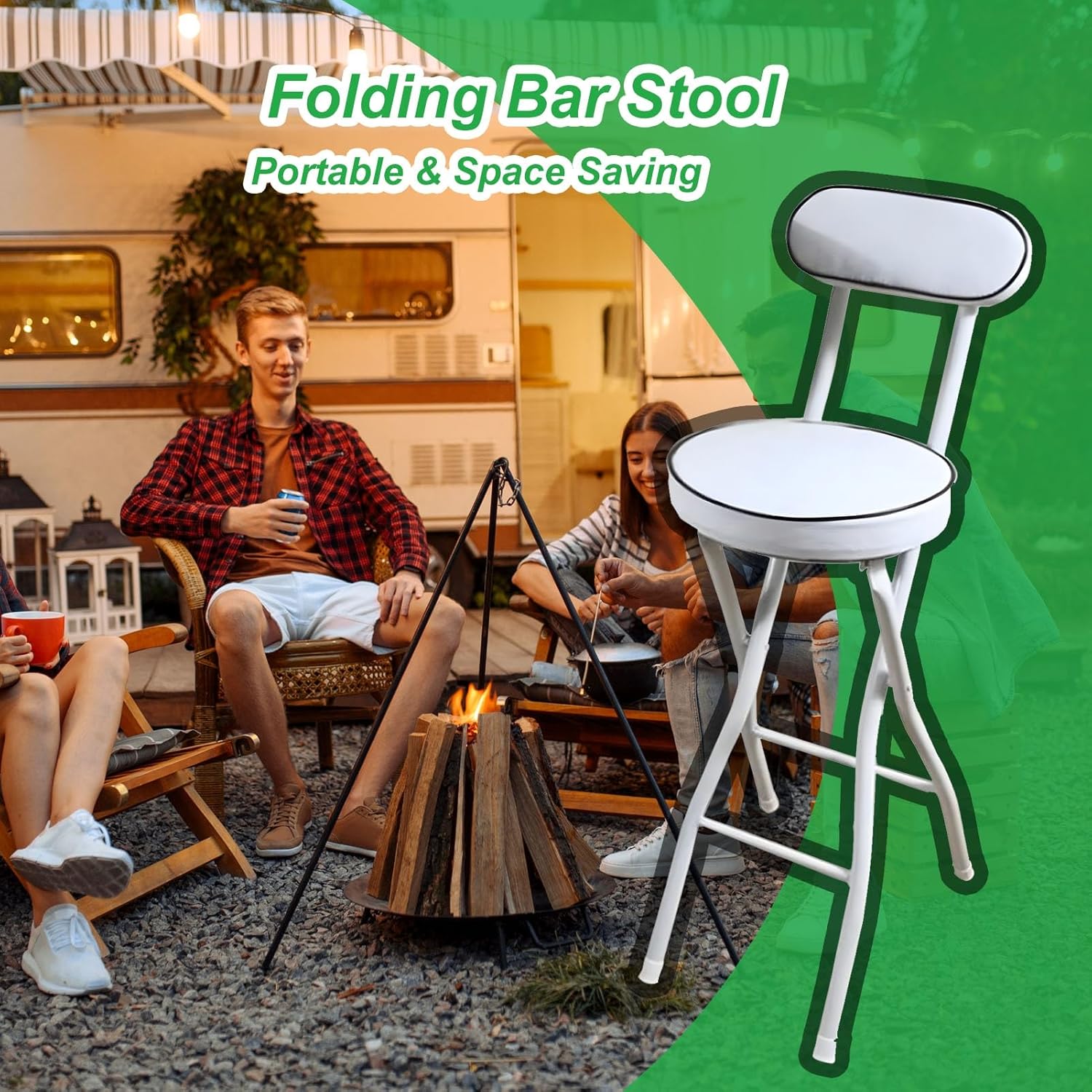 折りたたみバースツール、大人用のキッチンブレックファーストの折りたたみバースツール、22/24/26インチのカウンターハイトバースツ