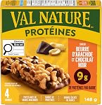 Barres de protéines NATURE VALLEY Beurre de Cacahuète et Chocolat Noir, Barres de collation, Barres Granola, Fabriquées avec de véritables cacahuètes, Source de protéines, Paquet de 4 barres de protéines