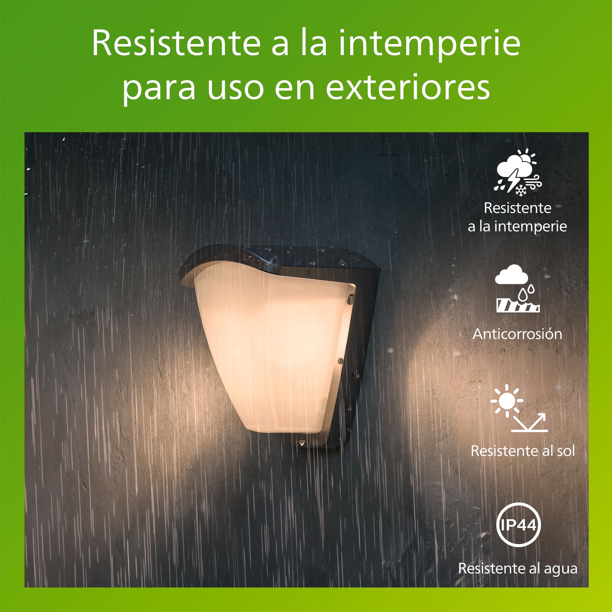 PHILIPS Kiskadee Aplique LED Exterior para Jardín y Patio sin Bombilla Gris