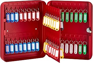 AdirOffice Key Lock Box – Wall Mounted Key Cabinet Lock Box, Car Keys Holder Box, Lockable Key Storage Box - Metal Key Box Organizer with Key Hooks for Home, Office, Garage and Valet